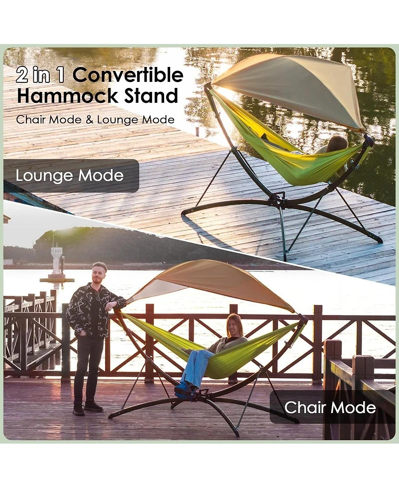 Streamdale Furniture Portable Outdoor Hammock with Stand, Sunshade & Bag