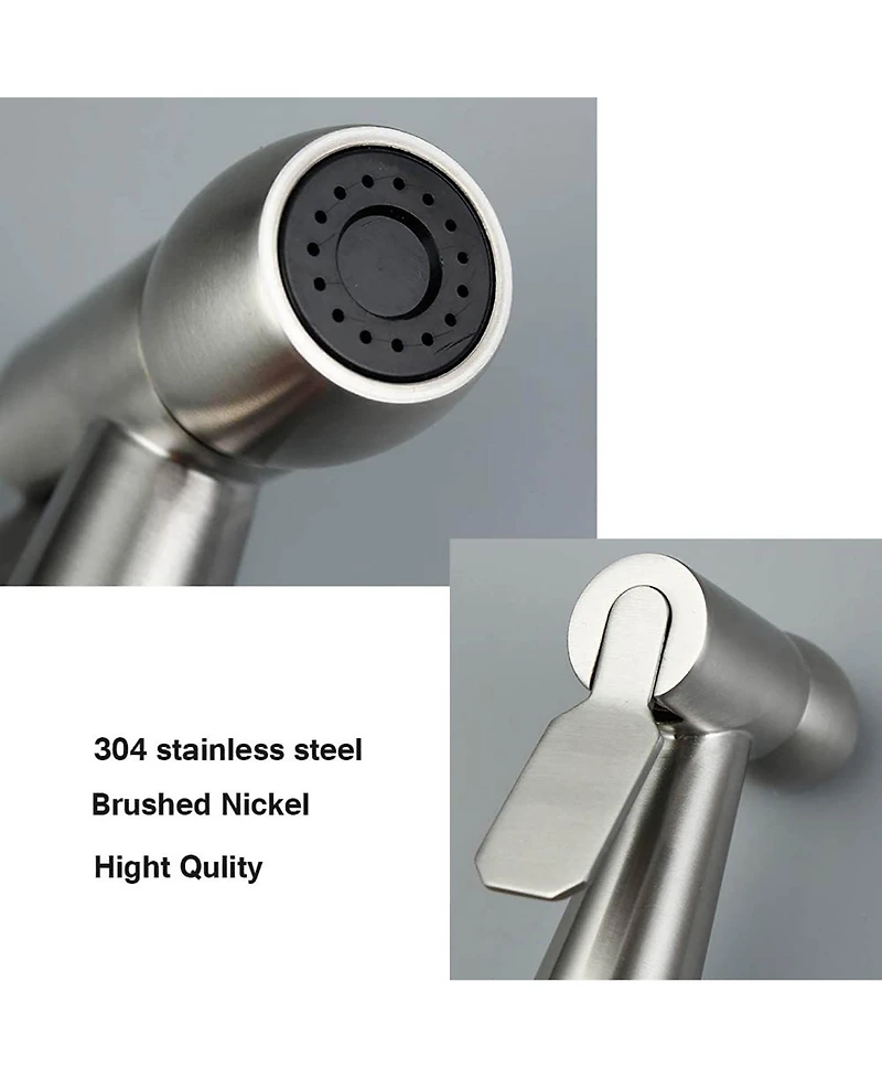 Rainsken Stainless Steel Handheld Bidet Sprayer for Toilet, Bathroom Bidet Accessory Attachment with Hose