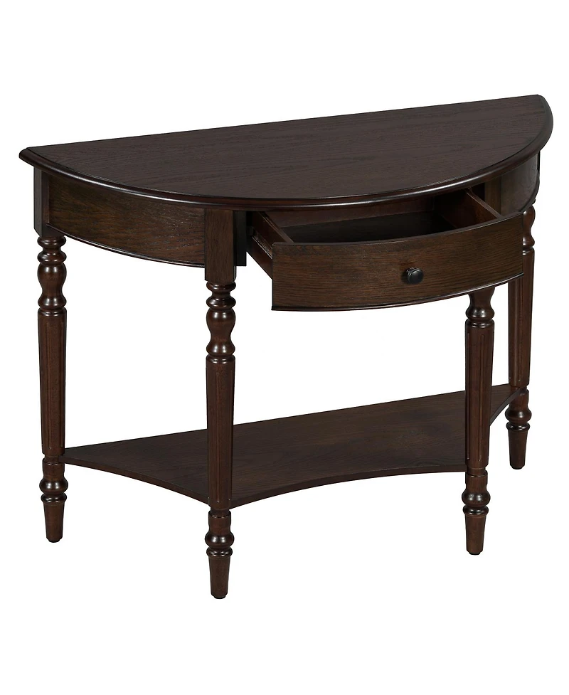 Streamdale Furniture Farmhouse Half Moon Console Table with Drawer & Shelf