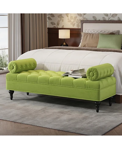 Streamdale Furniture Elegant Tufted Bench with Two Pillows