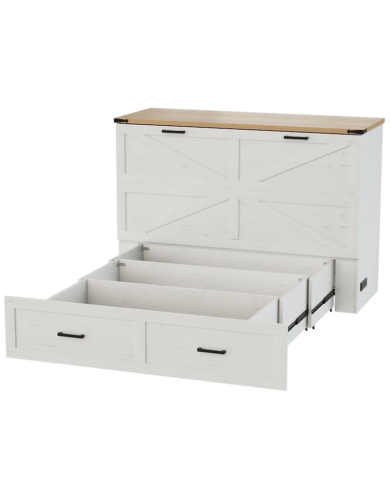 Streamdale Furniture Murphy Bed with Charging Station & Storage Drawer