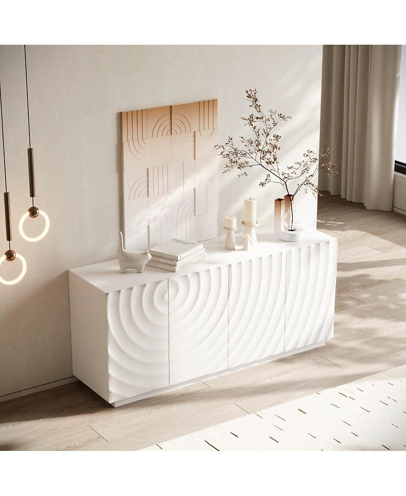 Streamdale Furniture Buffet Cabinet with Storage, 4 Doors, 59" Wide