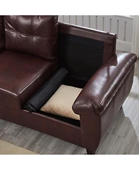 Streamdale Furniture 79" Three Seater Sofa, Modern Faux Leather Couch with Storage