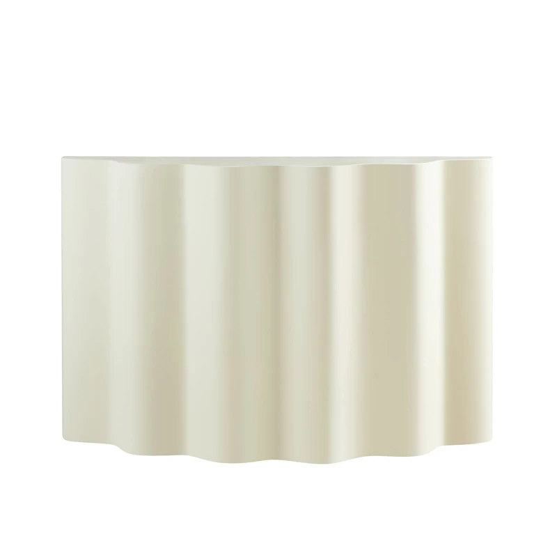 Streamdale Furniture Fiberglass Entryway Table for Living Room, Narrow Console Table, Modern Wavy Design