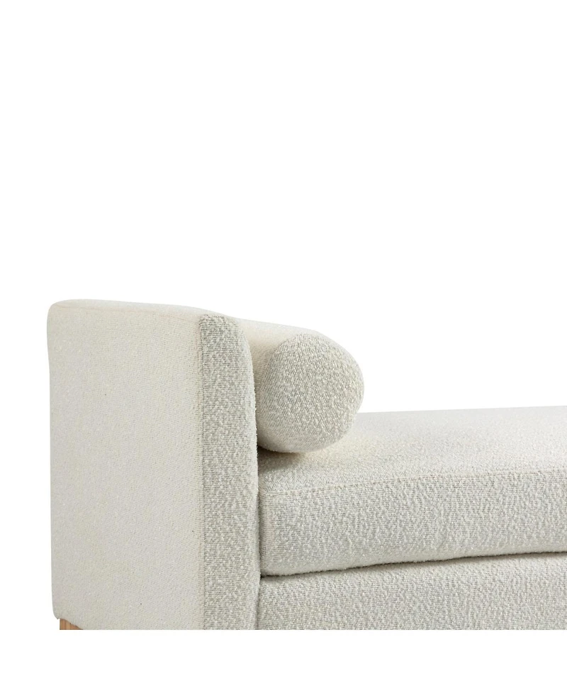 Streamdale Furniture Elegant Upholstered Bench with Wood Legs & 2 Bolster Pillows