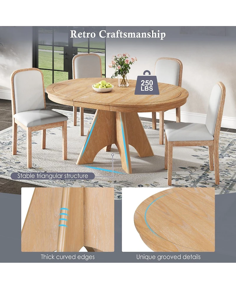 Streamdale Furniture Vintage Extendable Dining Table (4-6 Person, 42-58 Inch