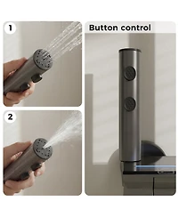 Lalahoo 3-Spray Shower Faucet 2.5 Gpm with Button Control, Led Display, and 3-Mode Hand Shower