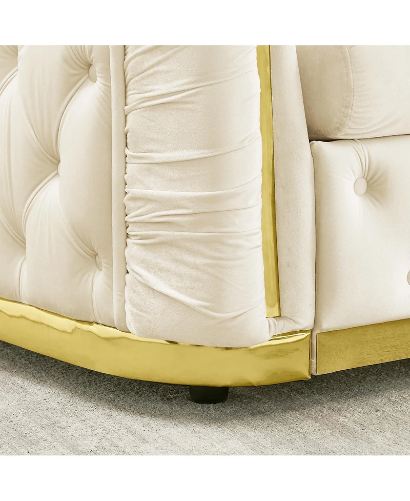 Streamdale Furniture 84.6" 3 Seater Mid Century Modern Chesterfield Sofa