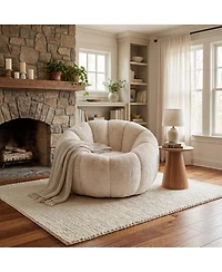 Streamdale Furniture Adult Floral Bean Bag Chair, Ultra-Soft Faux Fur, Large Single-Seater.