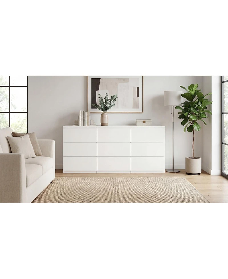 Streamdale Furniture 9-Drawer Modern Matte Wood Dresser for Bedroom & Living Areas
