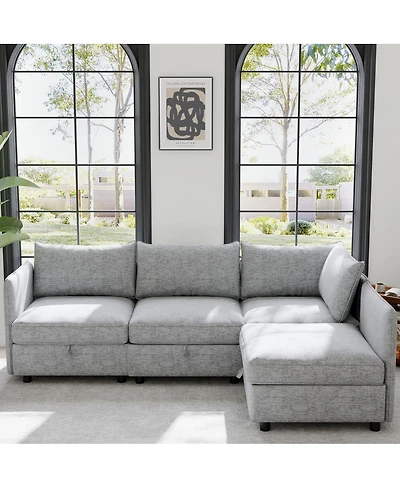 Streamdale Furniture Modular Sectional Sofa with Storage and Sleeper Function