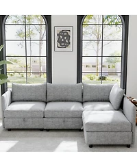 Streamdale Furniture Modular Sectional Sofa with Storage and Sleeper Function