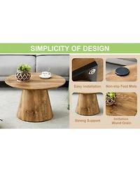 Streamdale Furniture Natural Wood Grain Mdf Round Coffee Table