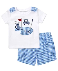 Baby Essentials Boys' Golf Cart Crewneck T-Shirt and Shorts, 2-Piece Set