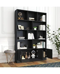 Streamdale Furniture 10 Cube 3 Door Wood Modern Storage Organizer Bookshelf