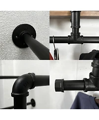 Yigii Wall Mount Clothes Rack for Bedroom, Laundry, Living Room