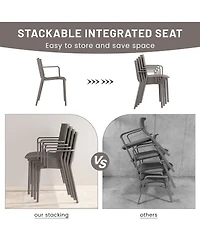 Streamdale Furniture 4pcs Warm Stackable Armchair with Folding Table