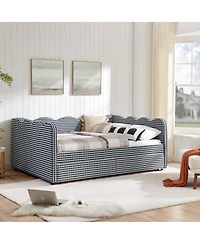 Streamdale Furniture Streamdale Cozy Gingham Daybed with Storage Drawers