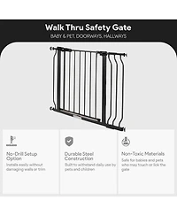 BalanceFrom Fitness BalanceFrom Walk Thru Safety Gate, Baby and Pet, Doorways, Hallways, 30", Graphite