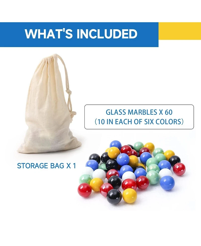 Gse Games & Sports Expert 15" Jumbo Oak Wood Chinese Checkers Board Game Set with Colorful Glass Marbles, Classic Board Game