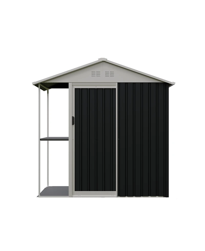 Streamdale Furniture 6x4 Ft Outdoor Storage Shed with Rack and Shelves for Backyard Use