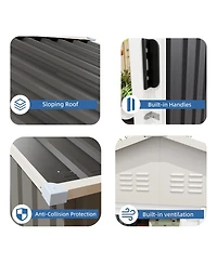 Streamdale Furniture 6x4 Ft Outdoor Storage Shed with Rack and Shelves for Backyard Use