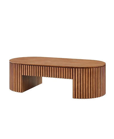 Streamdale Furniture Oval Wood Coffee Table with Drawer