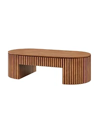 Streamdale Furniture Oval Wood Coffee Table with Drawer