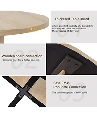 Streamdale Furniture Modern Farmhouse 47.3" Round Dining Table for 4