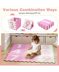 Slickblue 9-Piece Interlocking Foam Puzzle Floor Mat with Marker Discs