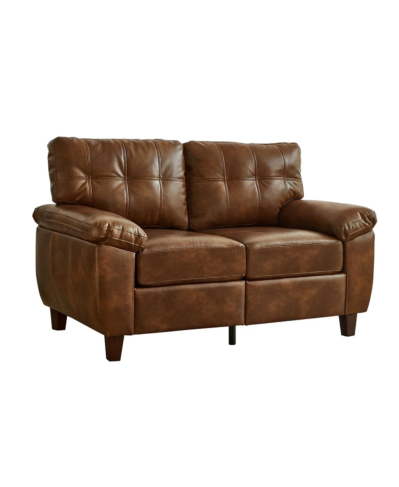 Streamdale Furniture Modern Faux Leather 3-Seater & Loveseat Sofa with Storage