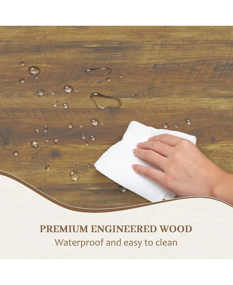 Streamdale Furniture 70.8 Inch Dining Table 4-6 Person Kitchen Table with Heavy Duty Metal Legs Farmhouse Dining Room Table for Kitchen Living Room