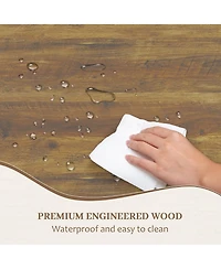 Streamdale Furniture 70.8 Inch Dining Table 4-6 Person Kitchen Table with Heavy Duty Metal Legs Farmhouse Dining Room Table for Kitchen Living Room