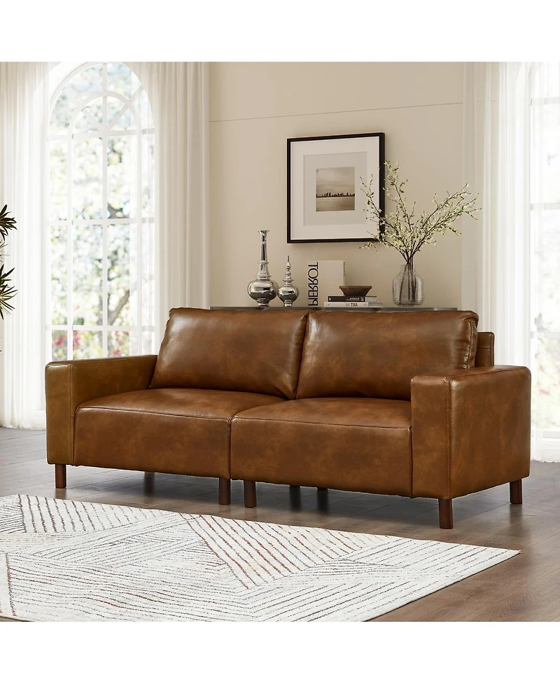 Streamdale Furniture 78.5" Big Loveseat for Living Room, Apartment, Faux Leather Pu Couch