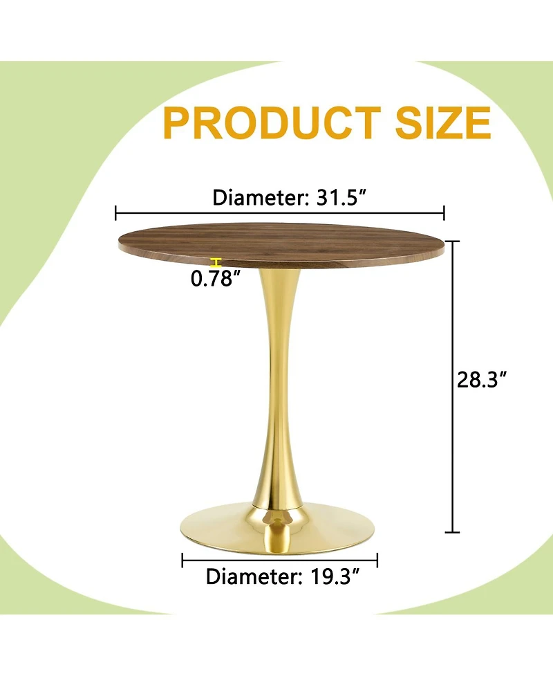 Streamdale Furniture Space-Saving Round Dining Table for Small Apartments