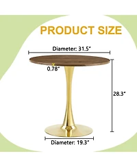 Streamdale Furniture Space-Saving Round Dining Table for Small Apartments