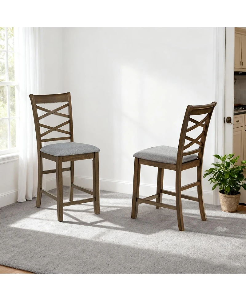 Streamdale Furniture Wooden Counter Height Chairs Set of 4 with Padded Seat