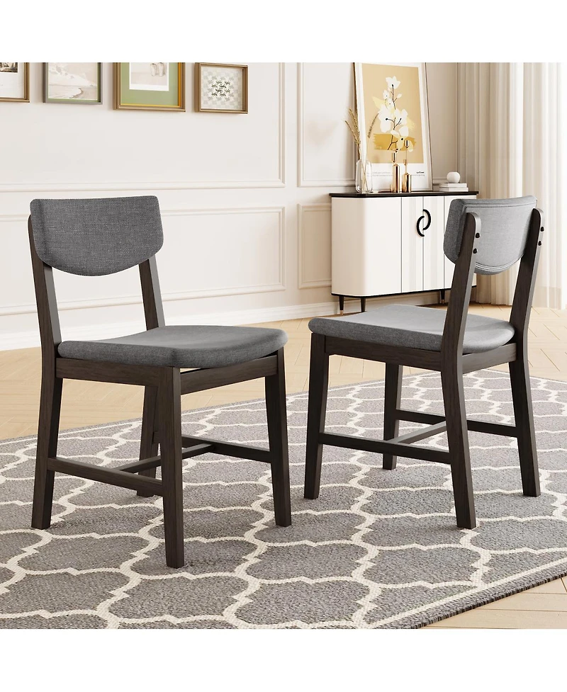 Streamdale Furniture Rustic Farmhouse 4-Piece Dining Chair Set with Fabric Cushion