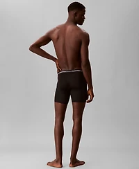 Calvin Klein Men's Stitch-Free Waistband Long Boxer Briefs, 3-Pack