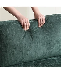 Streamdale Furniture Modern Storage Sofa with Dual Usb, 2 Side Pockets, Ottoman Storage Bench