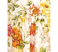 Katia Rae Women's Floral Sweetheart Bodice Gathered Midi Dress