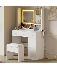 Gaomon Vanity Desk with Mirror - Makeup Desk with Lights in 3 Colors