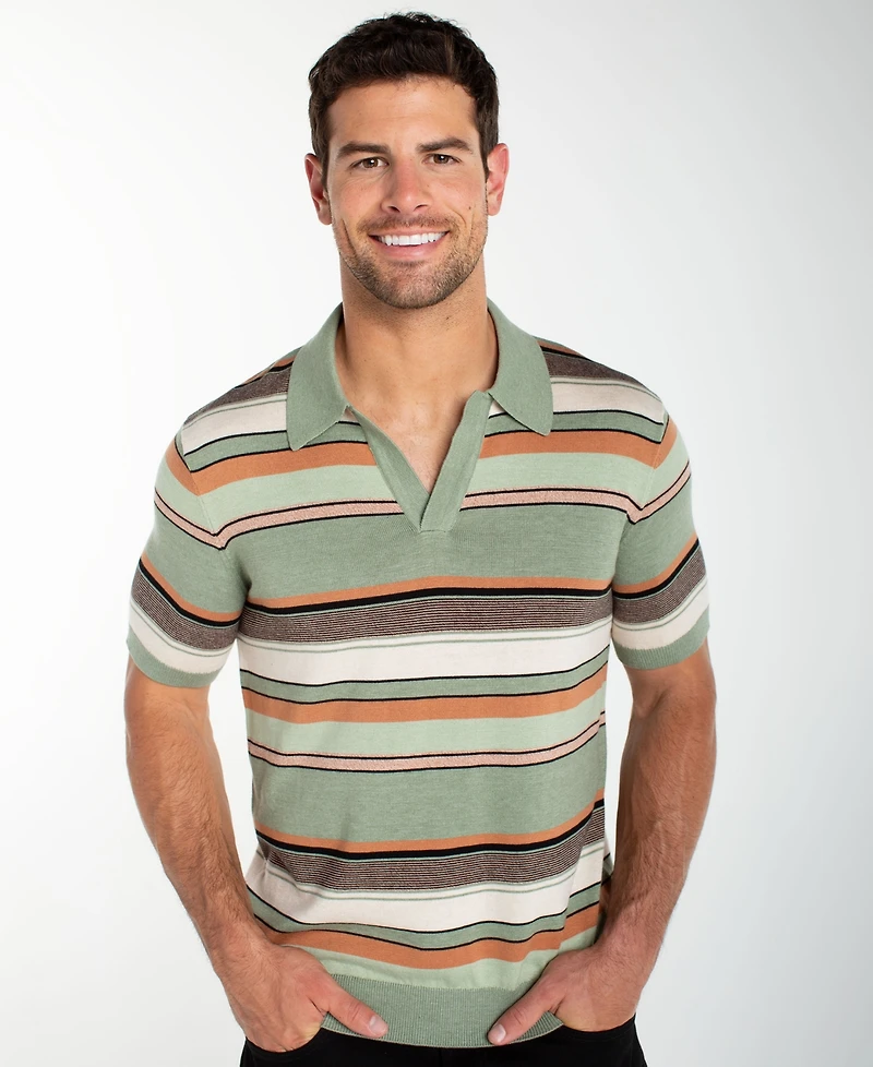 Liverpool Los Angeles Men's Short-Sleeve Johnny Collar Sweater