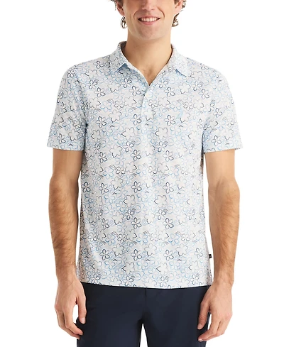 Nautica Men's Short-Sleeve Floral Outline Print Golf Polo Shirt