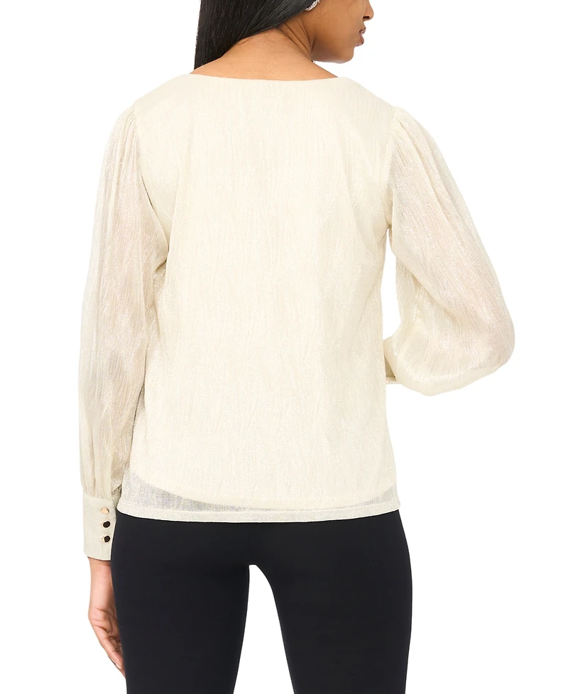 Msk Women's V-Neck Knit Blouse