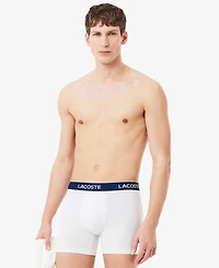 Lacoste Men's 3-Pack. Regular-Fit Logo Waistband 5" Boxer Briefs