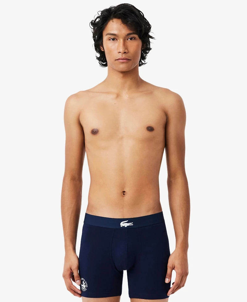 Lacoste Men's Miami Regular-Fit Open Boxer Briefs, 3-Pack