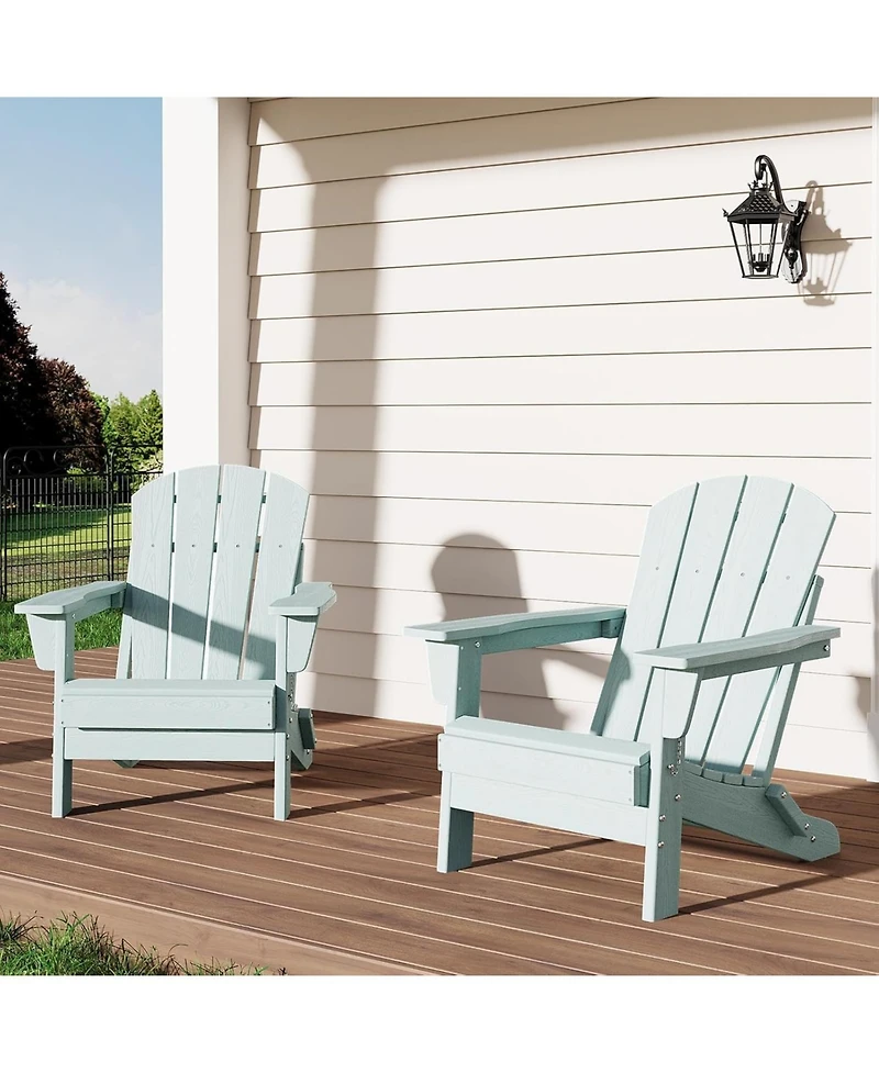 gaomon Oversized Folding Adirondack Chairs Set of 2 – Heavy Duty Hdpe, Weather Resistant