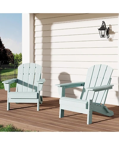 gaomon Oversized Folding Adirondack Chairs Set of 2 – Heavy Duty Hdpe, Weather Resistant