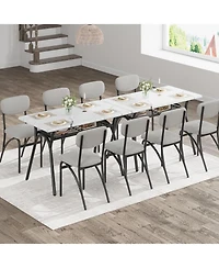 gaomon Dining Table Set for 4 Modern Kitchen Table and Chairs Set Boucle Chairs Sets Dining Table with Storage Shelf and Metal Legs